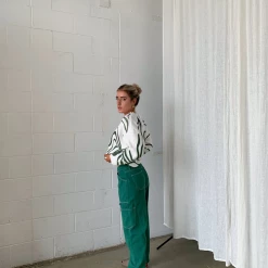 Charcoal Clothing Emory Knit Jumper (Green/White) Jumpers & Cardigans