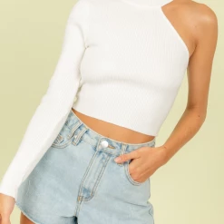 Red Berry Oliver Knit Top (White) Tops