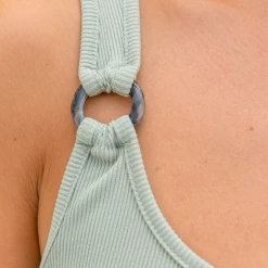 Mint Vanilla Tops Lena Crop Top (Khaki)