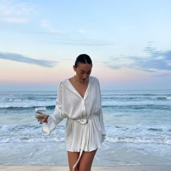 Charcoal Clothing Heart Of Gold Mini Dress (White) New Arrivals