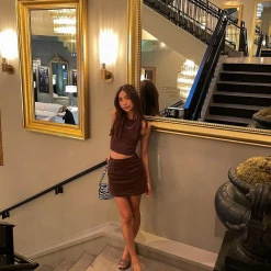 Thanne Tops Kennedy Tank Top (Brown)