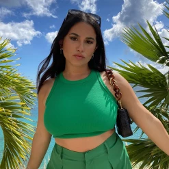 Thanne Tops Kennedy Tank Top (Green)