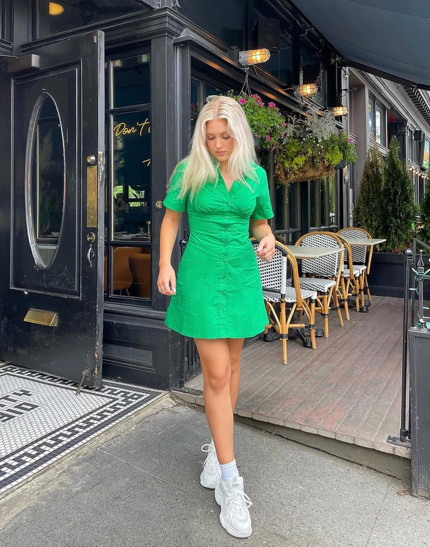 Charcoal Clothing Dresses Last Call Mini Dress (Green) 1 Charcoal Clothing Dresses Last Call Mini Dress (Green)