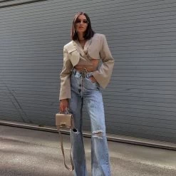 CHARCOAL Store Online 10 Miami Vice Crop Jacket (Camel) - By Lioness