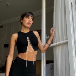 Hilton Tank Top (Black) - By Lioness