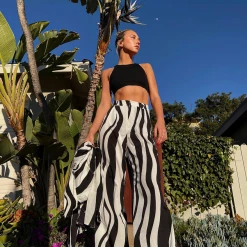 Charcoal Clothing Sets + Co-ords Zita Pants (Black/White)