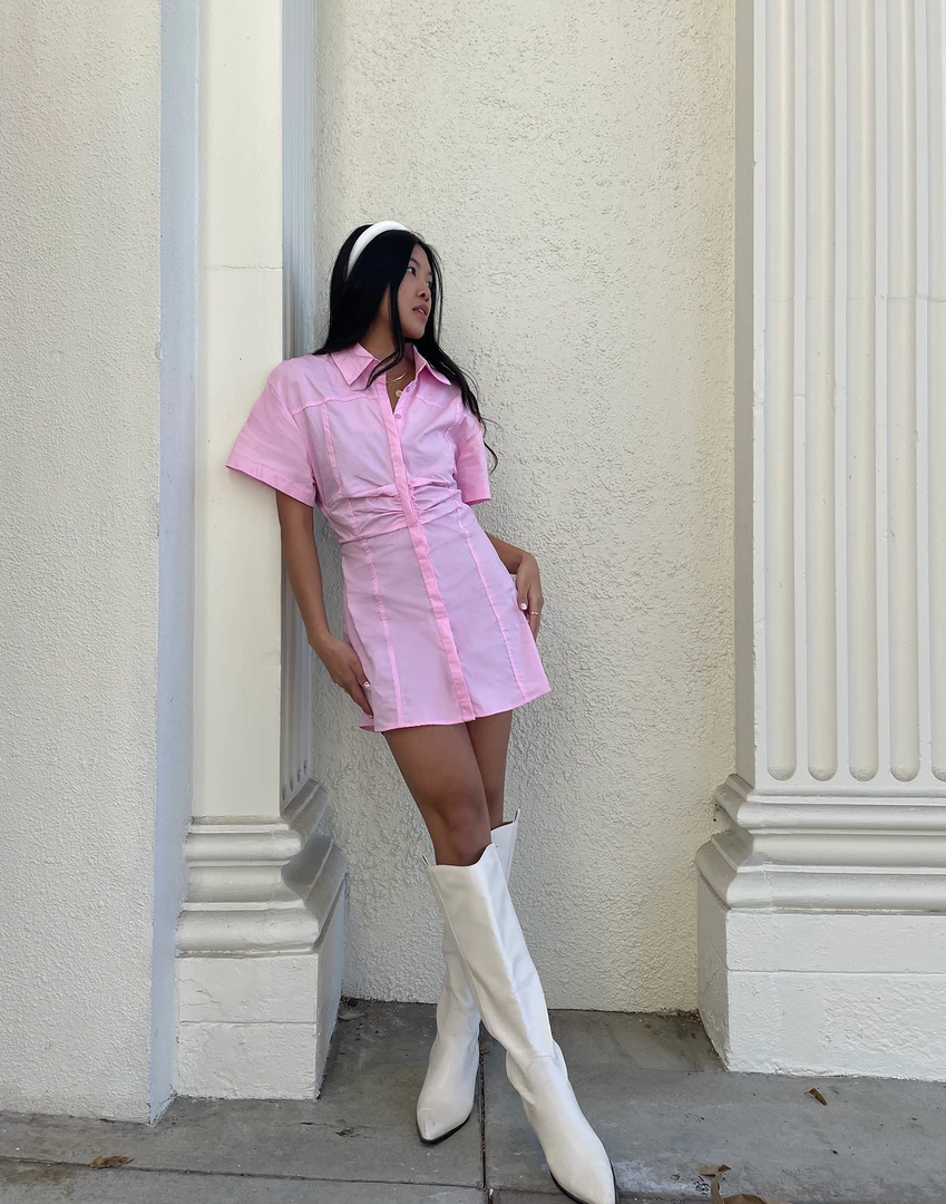 Charcoal Clothing Nostalgia Mini Dress (Pink) Dresses 1 Charcoal Clothing Nostalgia Mini Dress (Pink) Dresses