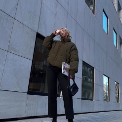 Pink Diamond Winter Warmers Louisiana Puffer Jacket (Khaki)