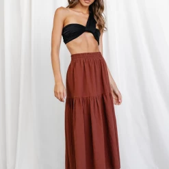 Thanne Up In The Clouds Midi Skirt (Rust)