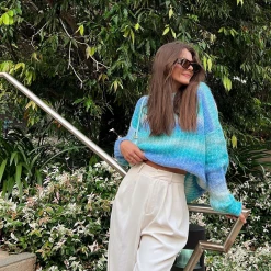 Charcoal PD Starla Knit Jumper (Blue) Jumpers & Cardigans