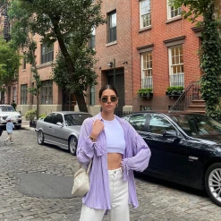 Charcoal Clothing New Arrivals Sweet Serenity Shirt (Lilac)