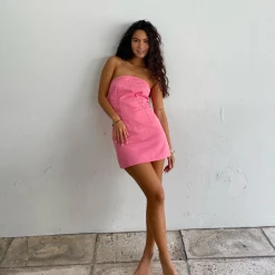 Charcoal Clothing Tarni Mini Dress (Pink)