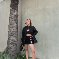 Luvalot Zarla Mini Skirt (Black) Bottoms