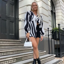 Charcoal Clothing Sets + Co-ords Zita Shirt (Black/White)